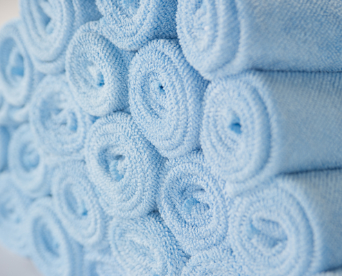 Rolled Blue Towels