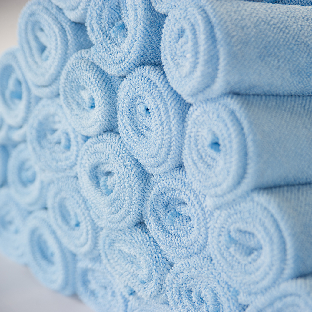 Rolled Blue Towels